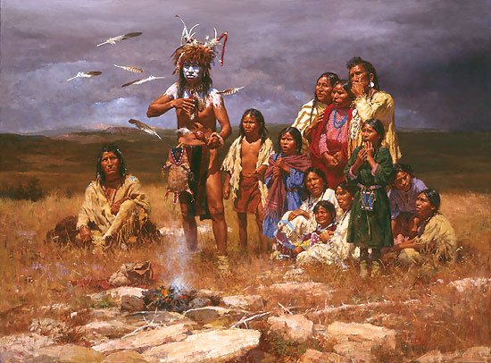 Howard Terpning - The Shaman and His Magic Feathers